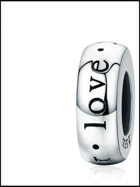 Sterling Silver Spacer Charm Clip Stopper Bead for Charm Bracelets